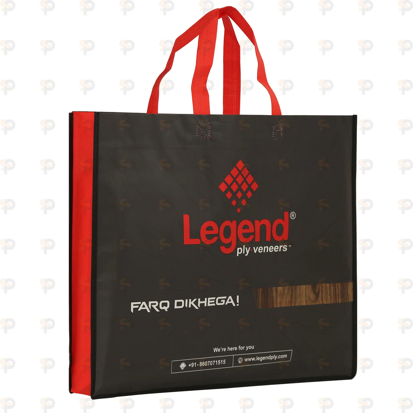 Legend Black & Red Laminated Non-Woven Bag with Printed Logo