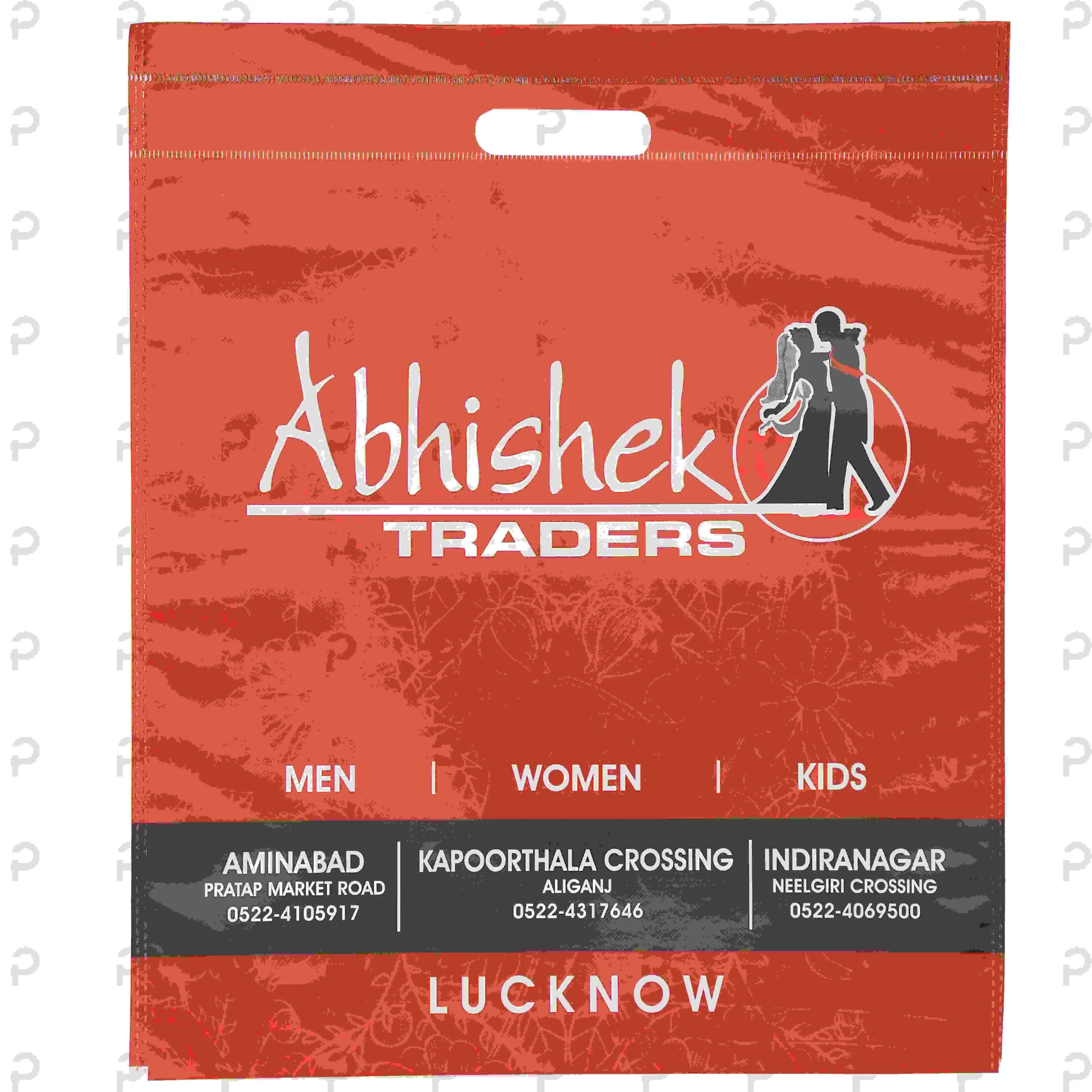 Abhishek Traders Premium Red Printed Non-Woven Bag