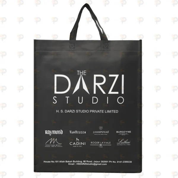 The Darzi Studio Black Premium Laminated Shopping Bag