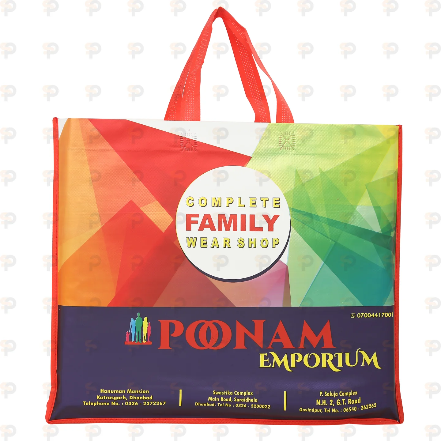 Poonam Emporium Multicolor Laminated Family Wear Shopping Bag