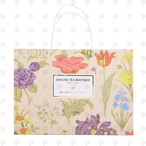 Elegant Floral Printed Carry Bag – San-Cha Tea Boutique