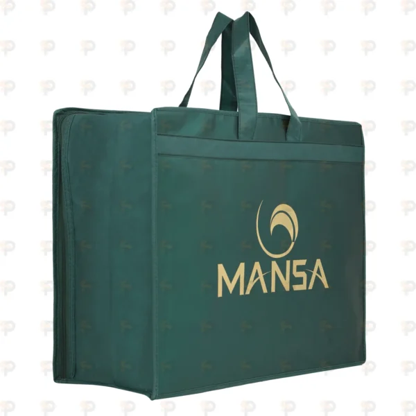 Mansa Gold Logo Laminated Saree Bag