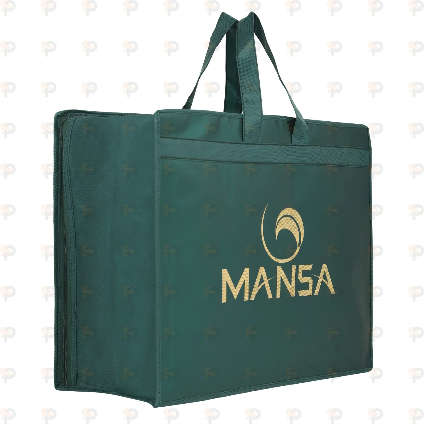 Mansa Gold Logo Laminated Saree Bag