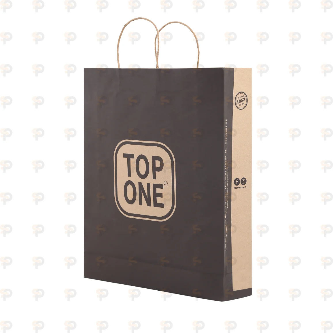 Top One Kraft Paper Shopping Bag with Twisted Handles