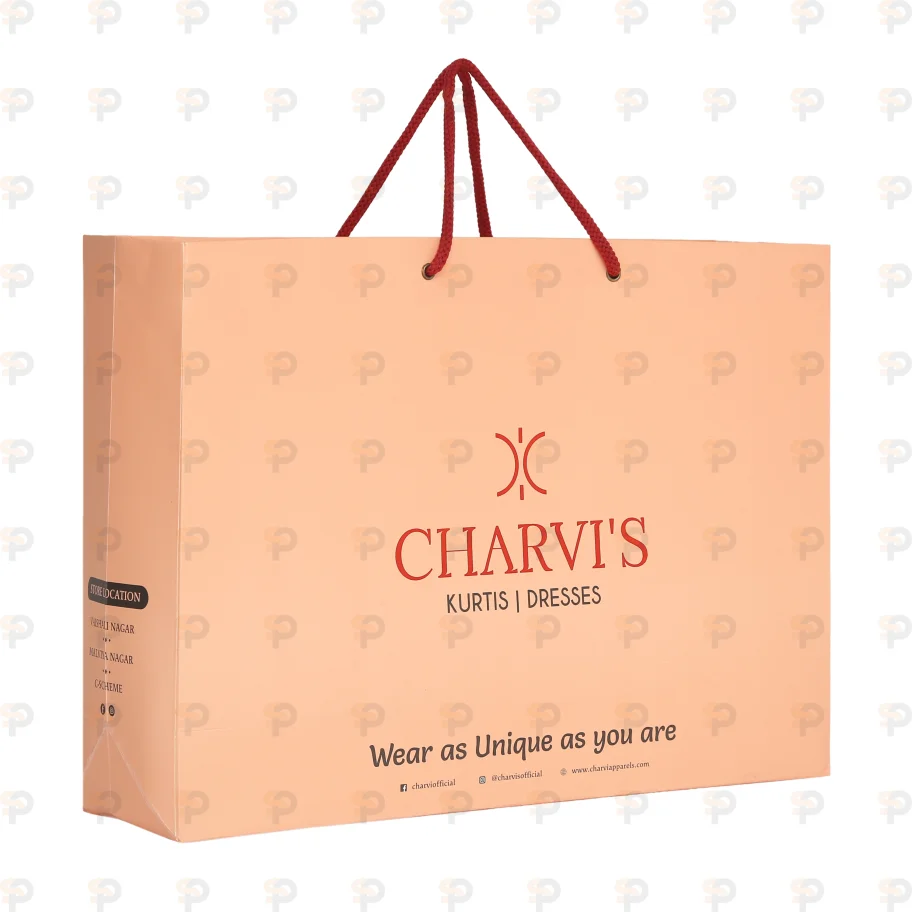 Charu’s Exclusive Peach Laminated Carry Bag