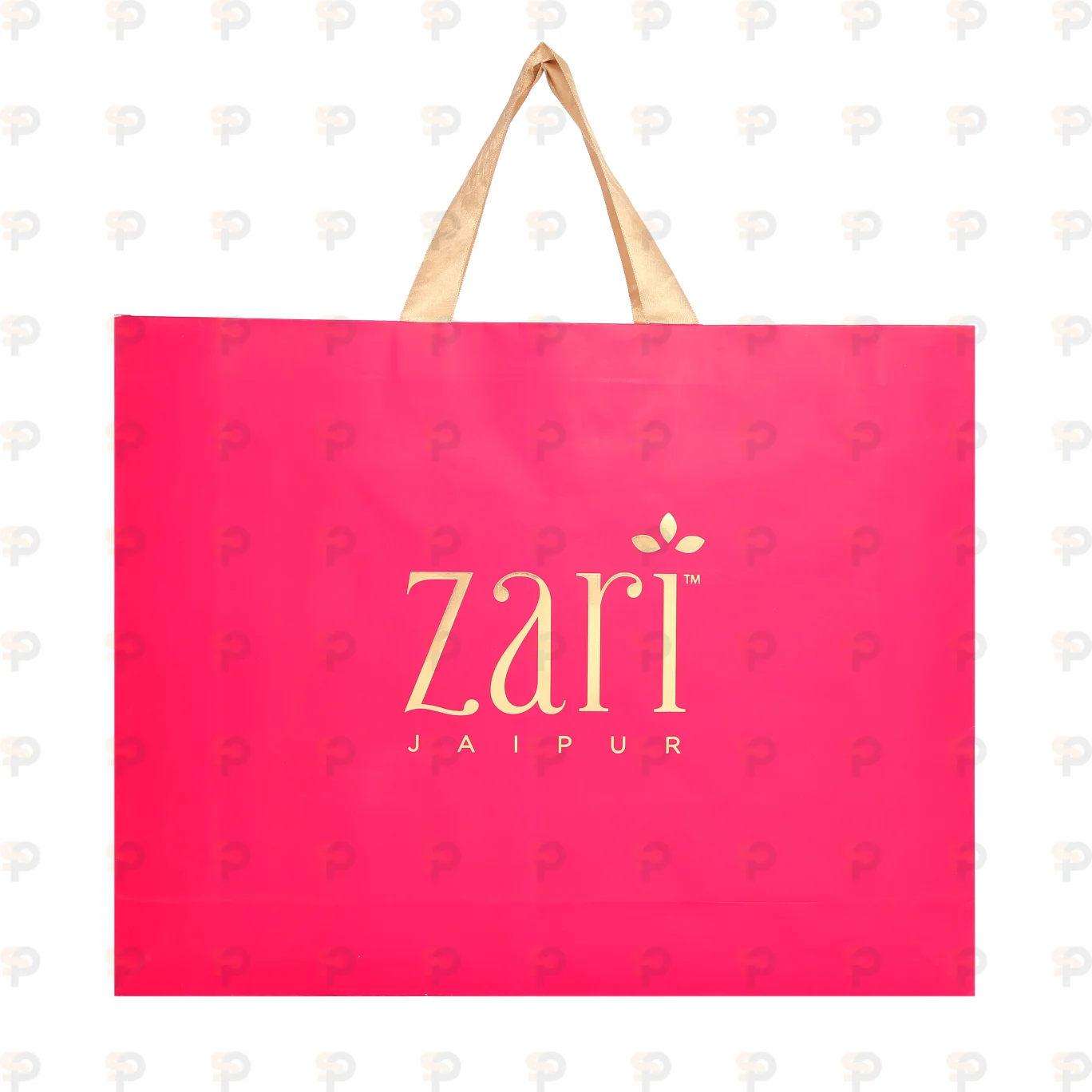 Zari Jaipur Premium Pink Laminated Shopping Bag