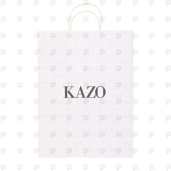 KAZO White Paper Bag with Twisted Rope Handles